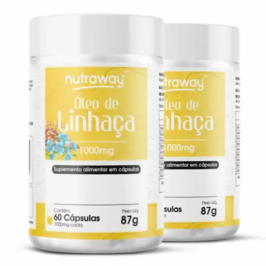 KIT 2 ÓLEO DE LINHAçA NUTRAWAY 1000MG 60 CáPSULAS