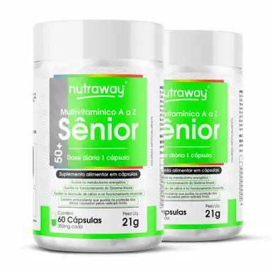 KIT 2 MULTIVITAMíNICO SêNIOR NUTRAWAY 350MG 60 CáPSULAS