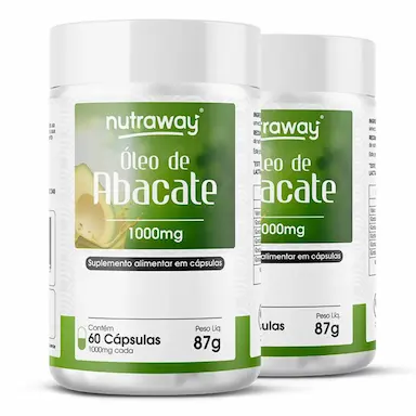 KIT 2 ÓLEO DE ABACATE NUTRAWAY 1000MG 60 CáPSULAS