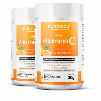 KIT 2 VITAMINA C NUTRAWAY 60 CáPSULAS