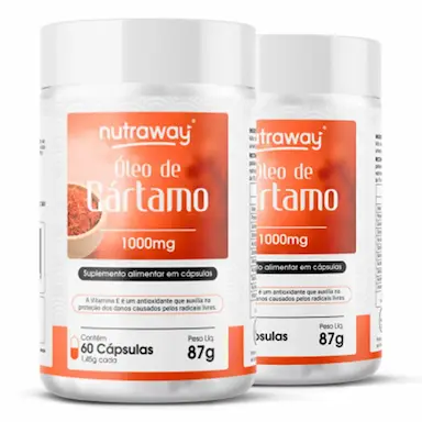 KIT 2 ÓLEO DE CáRTAMO NUTRAWAY 1000MG 60 CáPSULAS