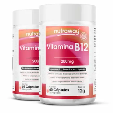 KIT 2 VITAMINA B12 NUTRAWAY 60 CáPSULAS