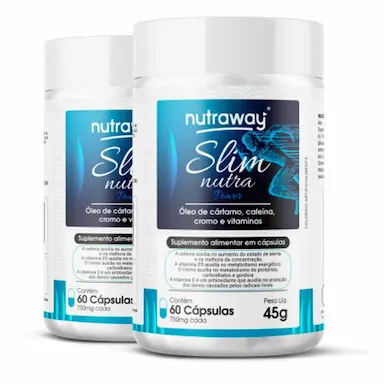 KIT 2 SLIM NUTRA TERMOGêNICO HOMEM NUTRAWAY 60 CáPSULAS