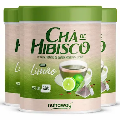 KIT 3 CHá DE HIBISCO LIMãO NUTRAWAY 200G