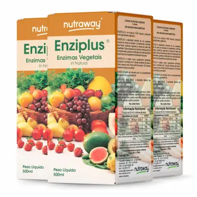 KIT 3 ENZIMAS VEGETAIS ENZIPLUS NUTRAWAY 500ML
