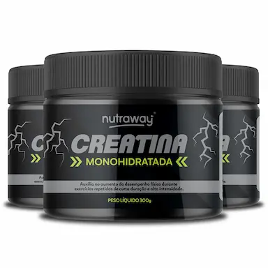 KIT 3 CREATINA MONOHIDRATADA NUTRAWAY 300G