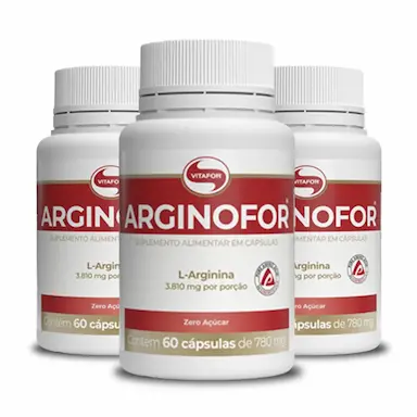 KIT 3 ARGINOFOR L ARGININA VITAFOR 60 CáPSULAS