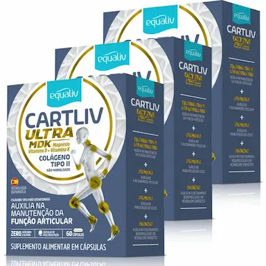 KIT 3 CARTLIV ULTRA MDK COLAGENO TIPO 2 EQUALIV 30 CáPSULAS