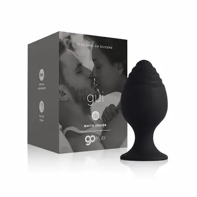 PLUG ANAL EM SILICONE GO PLAY GUI MéDIO PRETO