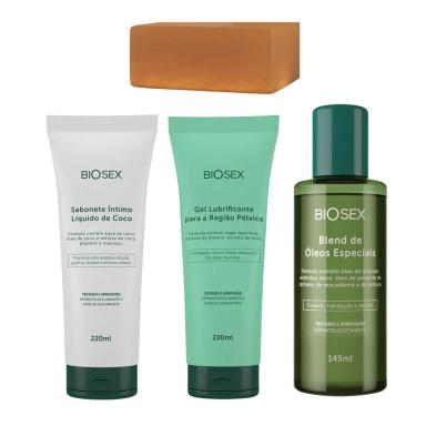 KIT DE PRODUTOS ORGâNICOS E VEGANOS PARA CUIDADOS ÍNTIMOS BIOSEX