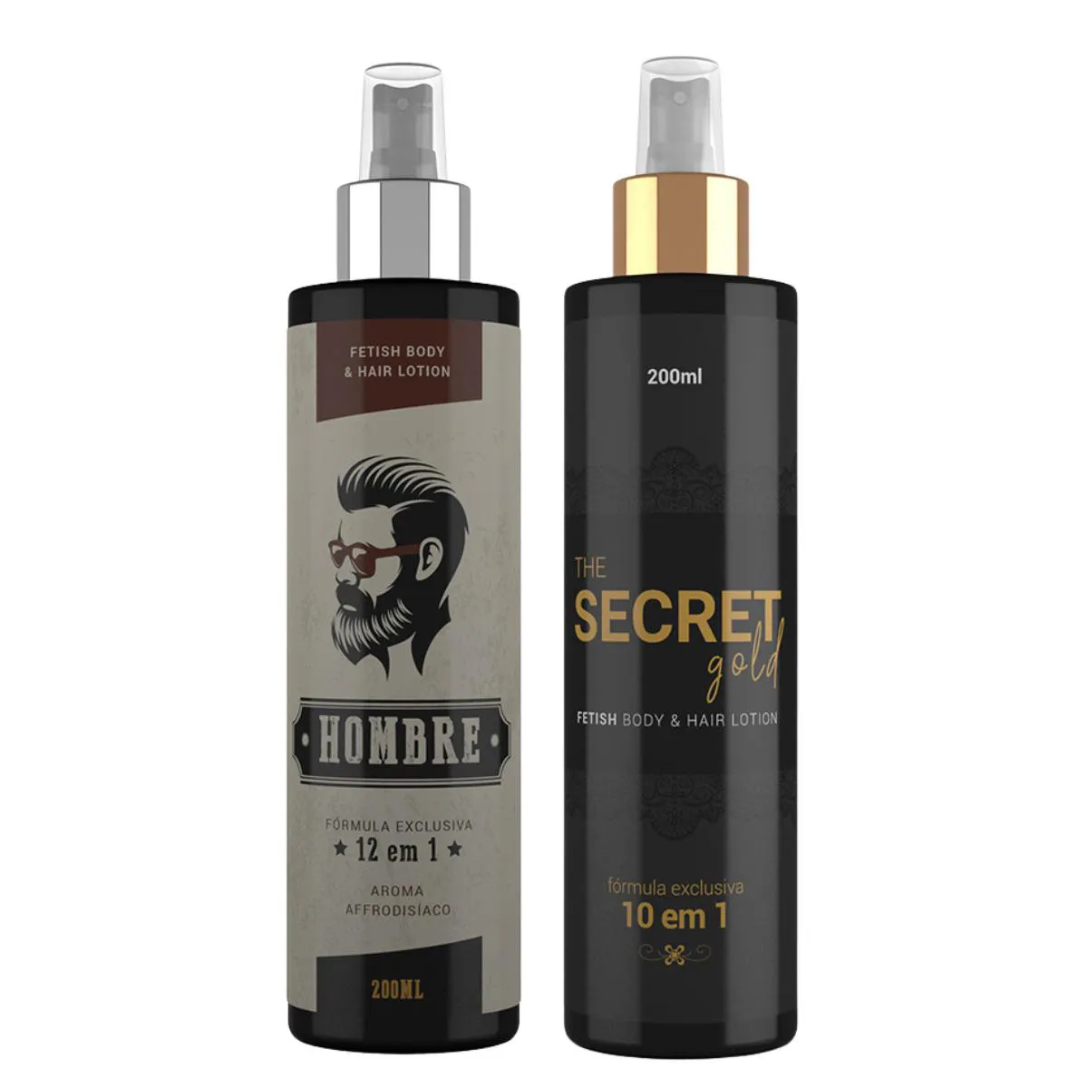 KIT CASAL ELIXIR DA SEDUçãO HOMBRE 12 EM1 E THE SECRET GOLD 10 EM1 - A SóS