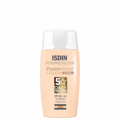 PROTETOR SOLAR FACIAL ISDIN FUSION WATER 5 STARS COLOR CLARA FPS50 50ML