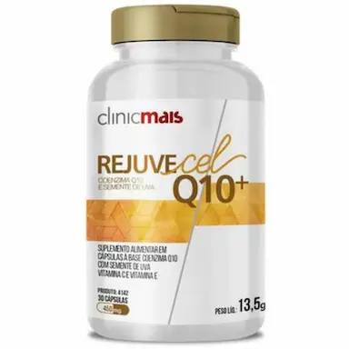 REJUVECEL Q10+ E SEMENTE DE UVA   CLINIC MAIS - 30 CAPSULAS