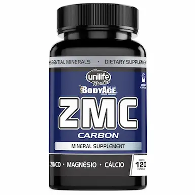 ZMC CARBON - SUPLEMETO DE CARBONATO DE  CáLCIO, MAGNéSIO E ZINCO - 120CPS