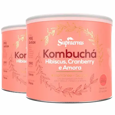 KIT 2 - KOMBUCHá - HIBISCUS, CRANBERRY E AMORA - 200G - SUPRA ERVAS
