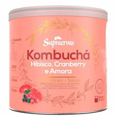 KOMBUCHá - HIBISCUS, CRANBERRY E AMORA 200G SUPRA ERVAS