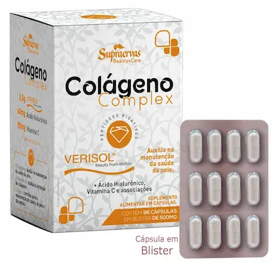 COLáGENO COMPLEX VERISOL+ ACIDO HIALURôNICO+VIT C+  SUPRA ERVAS -96 CAPS BLISTER