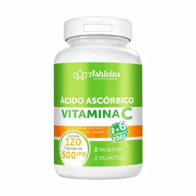 ÁCIDO ASCóRBICO - VITAMINA C - ASHIVINS - 120 CAPS - 500 MG