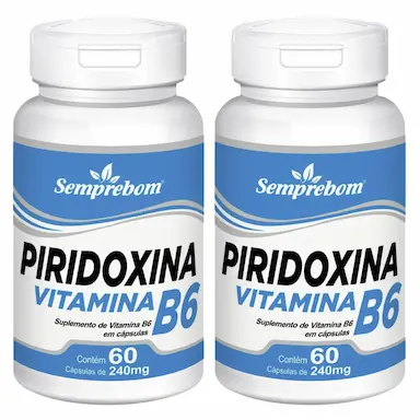 PIRIDOXINA VITAMINA B6 – SEMPREBOM – 120 CAP. DE 240 MG.