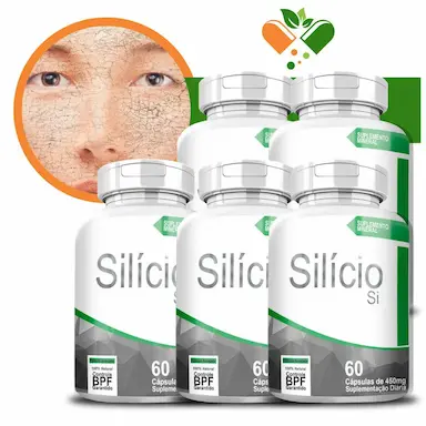 KIT COM 5 SILíCIO 450MG 60 CáPSULAS