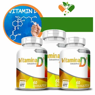 KIT COM 3 VITAMINA D 500MG 60 CáPSULAS