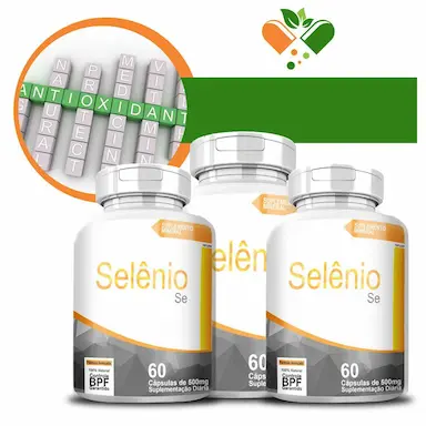 KIT COM 3 SELêNIO 500MG 60 CáPSULAS