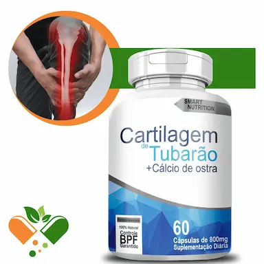 CARTILAGEM DE TUBARãO C/ CáLCIO DE OSTRA 800MG 60 CáPSULAS