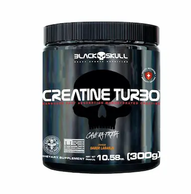 SUPLEMENTO ALIMENTAR DE CREATINA EM Pó 300G - BLACK SKULL Laranja