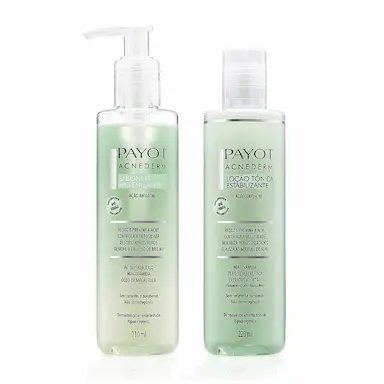KIT ACNEDERM SABONETE LíQUIDO E LOçãO TôNICA PELE OLEOSA COM ACNE PAYOT