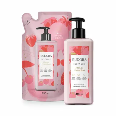 COMBO INSTANCE FRUTAS VERMELHAS: LOçãO CORPORAL 400ML + REFIL LOçãO CORPORAL 350ML