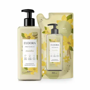 COMBO INSTANCE BAUNILHA: LOçãO CORPORAL 400ML + REFIL 350ML