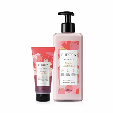 COMBO INSTANCE FRUTAS VERMELHAS: LOçãO CORPORAL 400ML + GELEIA ESFOLIANTE 180G