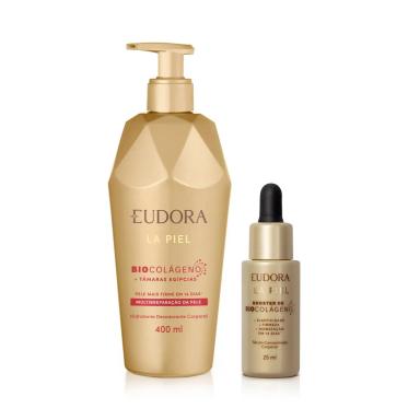 EUDORA KIT LA PIEL: HIDRATANTE CORPORAL TâMARAS EGíPCIAS 400ML + SéRUM CORPORAL BOOSTER DE BIOCOLáGENO 25ML