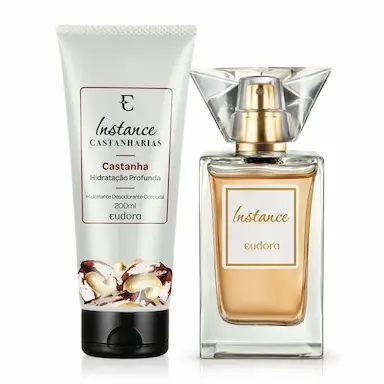 EUDORA KIT INSTANCE: HIDRATANTE CASTANHA 200ML + COLôNIA DESODORANTE 50ML