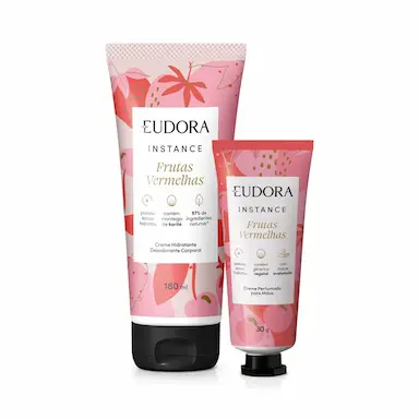 COMBO INSTANCE FRUTAS VERMELHAS: LOçãO CORPORAL 180ML + CREME DE MãOS 30G