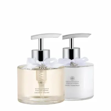 KIT FLORA VIE BRANCO QUE REVITALIZA SABONETE LíQUIDO E LOçãO HIDRATANTE (2 PRODUTOS)