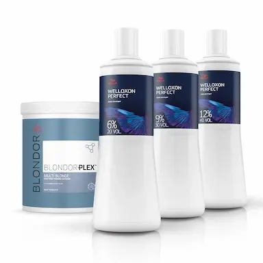 KIT WELLA PROFESSIONALS BLONDORPLEX N1 MULTI BLONDE + OXIDANTES 6% 20V 9% 30V 12% 40V (4 PRODUTOS)