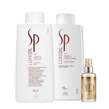 KIT SP SYSTEM PROFESSIONAL LUXE OIL KERATIN E OIL RECONSTRUCTIVE 100ML (3 PRODUTOS)