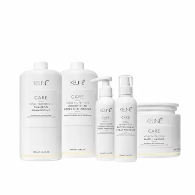KIT KEUNE CARE VITAL NUTRITION SHAMPOO CONDICIONADOR LITRO MáSCARA THERMAL PROTEIN (5 PRODUTOS)