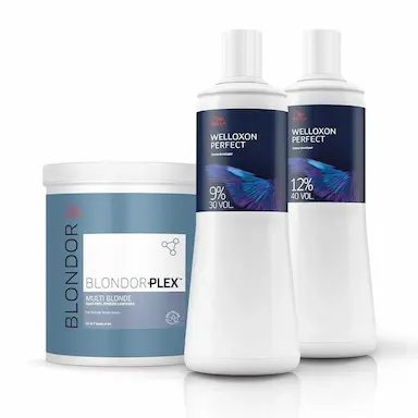 KIT WELLA PROFESSIONALS BLONDORPLEX N1 MULTI BLONDE + OXIDANTES 9% 30V 12% 40V (3 PRODUTOS)