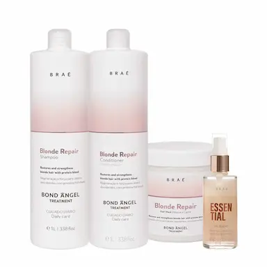 KIT BRAé BLOND REPAIR SHAMPOO CONDICIONADOR MáSCARA E ESSENTIAL OIL BLEND (4 PRODUTOS)