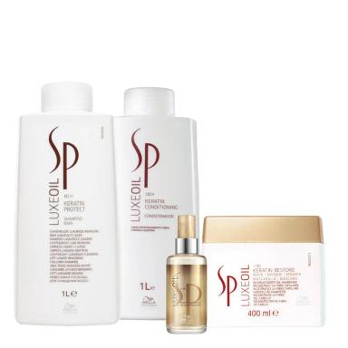 KIT SP SYSTEM PROFESSIONAL LUXE OIL KERATIN RESTORE E OIL RECONSTRUCTIVE 100ML (4 PRODUTOS)