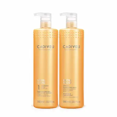 KIT CADIVEU PROFESSIONAL NUTRI GLOW SHAMPOO E MáSCARA LITRO (2 PRODUTOS)