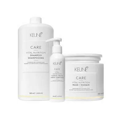 KIT KEUNE CARE VITAL NUTRITION SHAMPOO LITRO MáSCARA THERMAL CREAM (3 PRODUTOS)