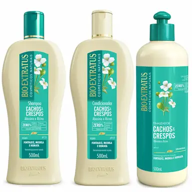 BIO EXTRATUS CACHOS E CRESPOS SHAMPOO+CONDICIONADO+FINALIZADOR 500ML