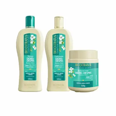 BIO EXTRATUS CACHOS &amp;amp;AMP; CRESPOS KIT DE SHAMPOO + CONDICIONADOR + MáSCARA 500ML