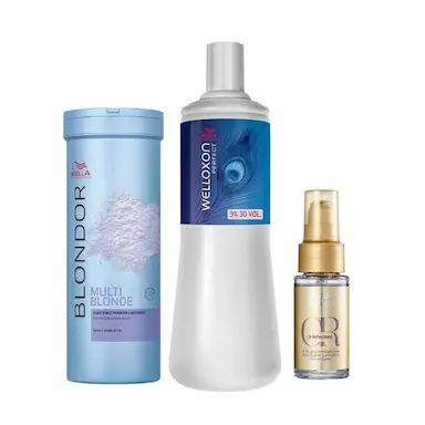 WELLA BLONDOR Pó DESCOLORANTE 400G+OXIGENADA 30V 1L +OIL REFLECTIONS 30ML