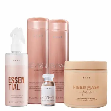 KIT BRAE REVIVAL REPARAçãO ESSENTIAL FIBER MASK POWER (5 PRODUTOS)