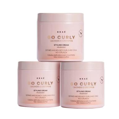 KIT BRAé GO CURLY CACHOS E CRESPOS - MODELADOR 500G (3 UNIDADES)