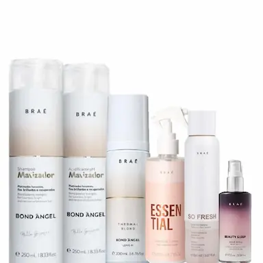 BRAE BOND ANGEL MATIZADOR DUO 250ML LEAVE IN 200ML ESSENTIAL 250ML BEAUTY SLEEP 100ML E SO FRESH 150ML